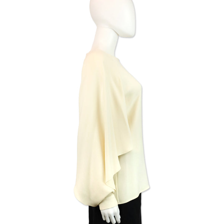 Oscar de la Renta Cream Tulip Sleeve Blouse