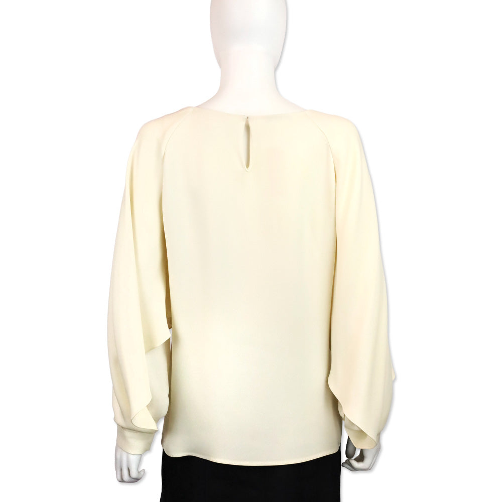 Oscar de la Renta Cream Tulip Sleeve Blouse