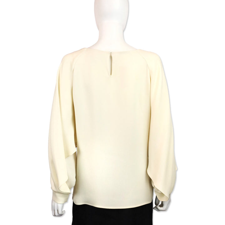 Oscar de la Renta Cream Tulip Sleeve Blouse