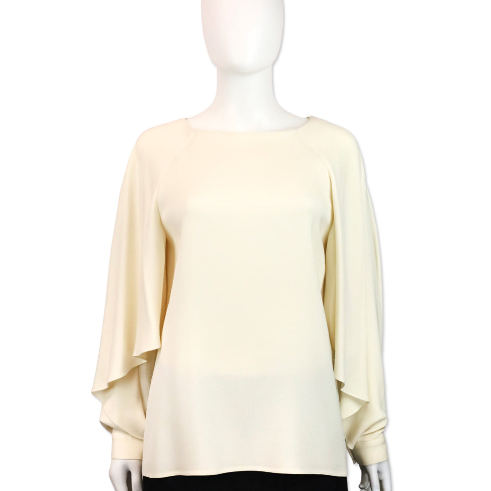 Oscar de la Renta Cream Tulip Sleeve Blouse