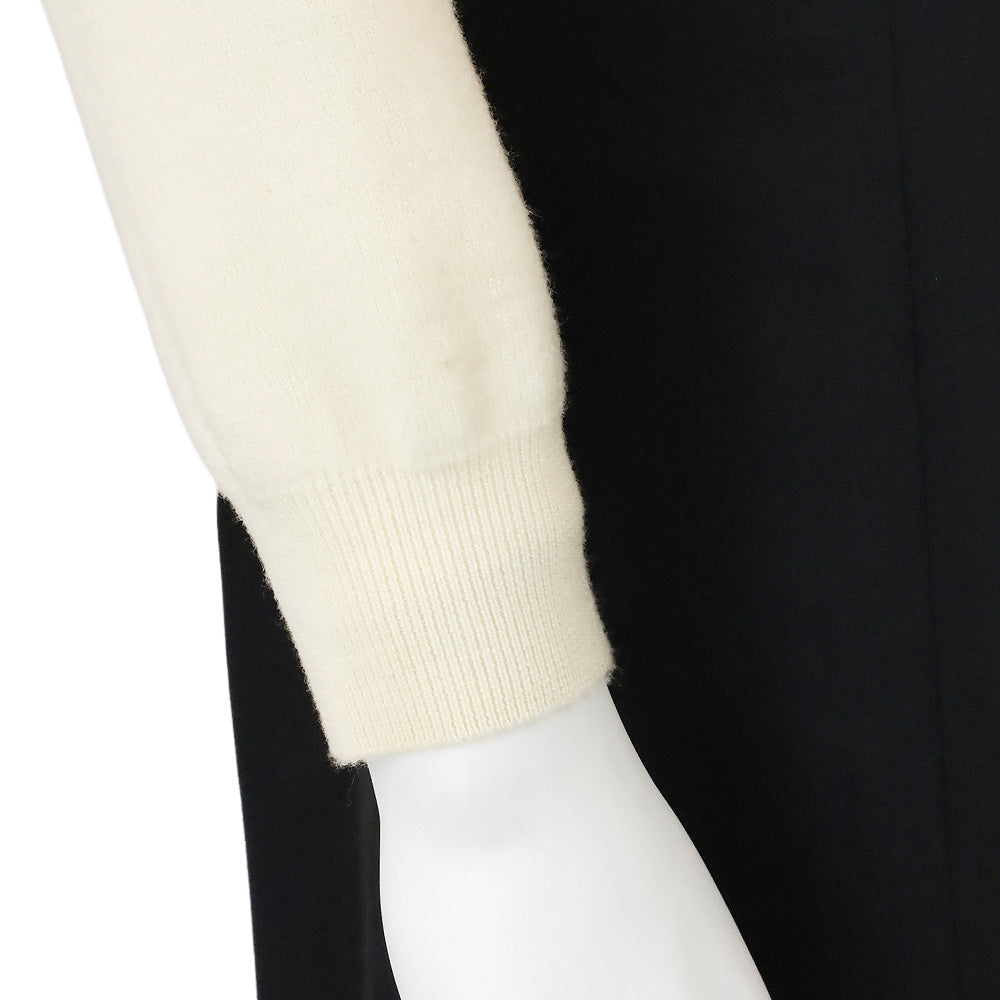 Oscar de la Renta Cream Wool Floral Appliqué Cardigan