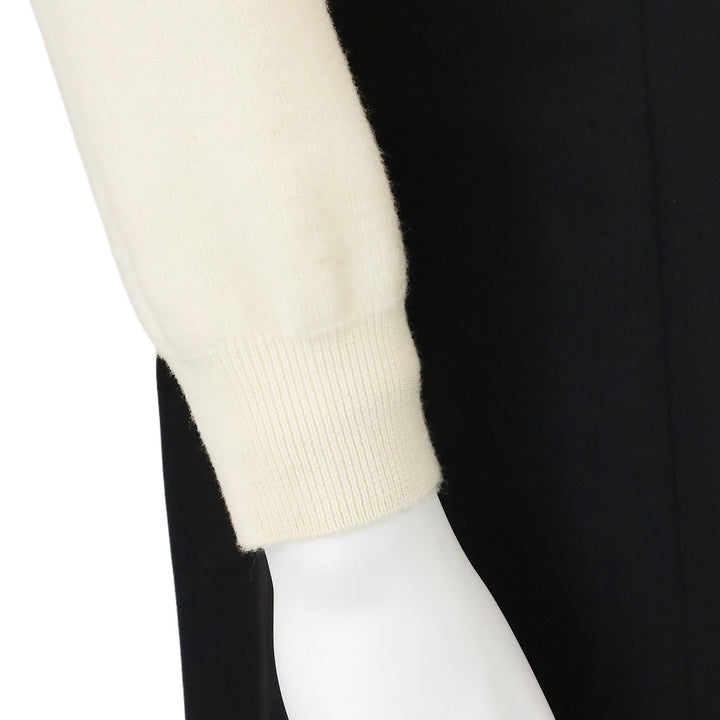 Oscar de la Renta Cream Wool Floral Appliqué Cardigan