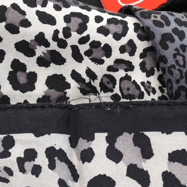 Oscar de la Renta Grey Leopard Print Silk Scarf