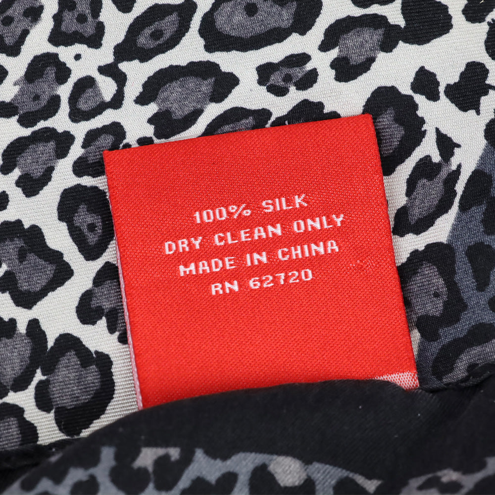 Oscar de la Renta Grey Leopard Print Silk Scarf