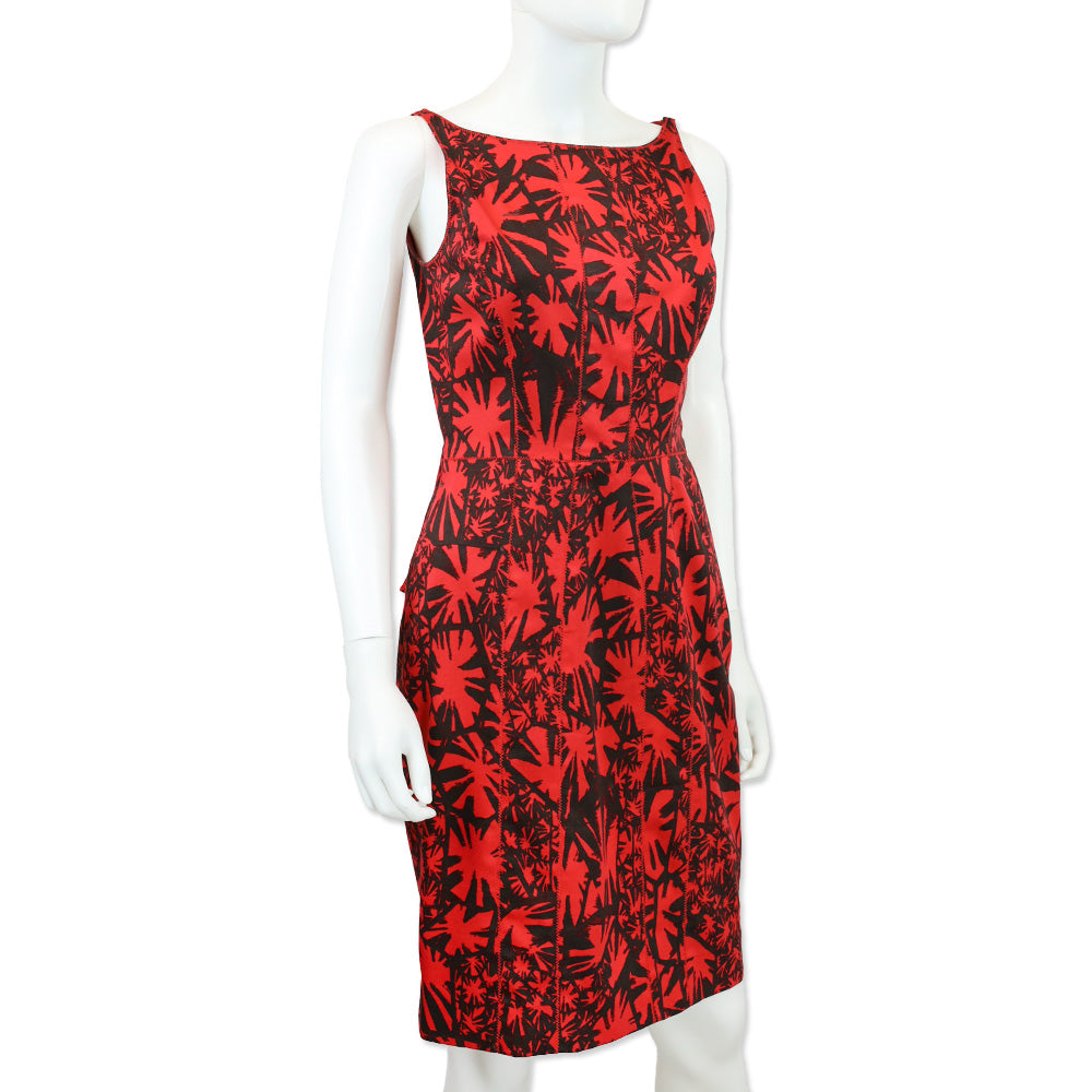 oscar de la renta peplum dress $2.6K Oscar de la Renta floral plaid short sleeve wool silk peplum dress sz 10 L