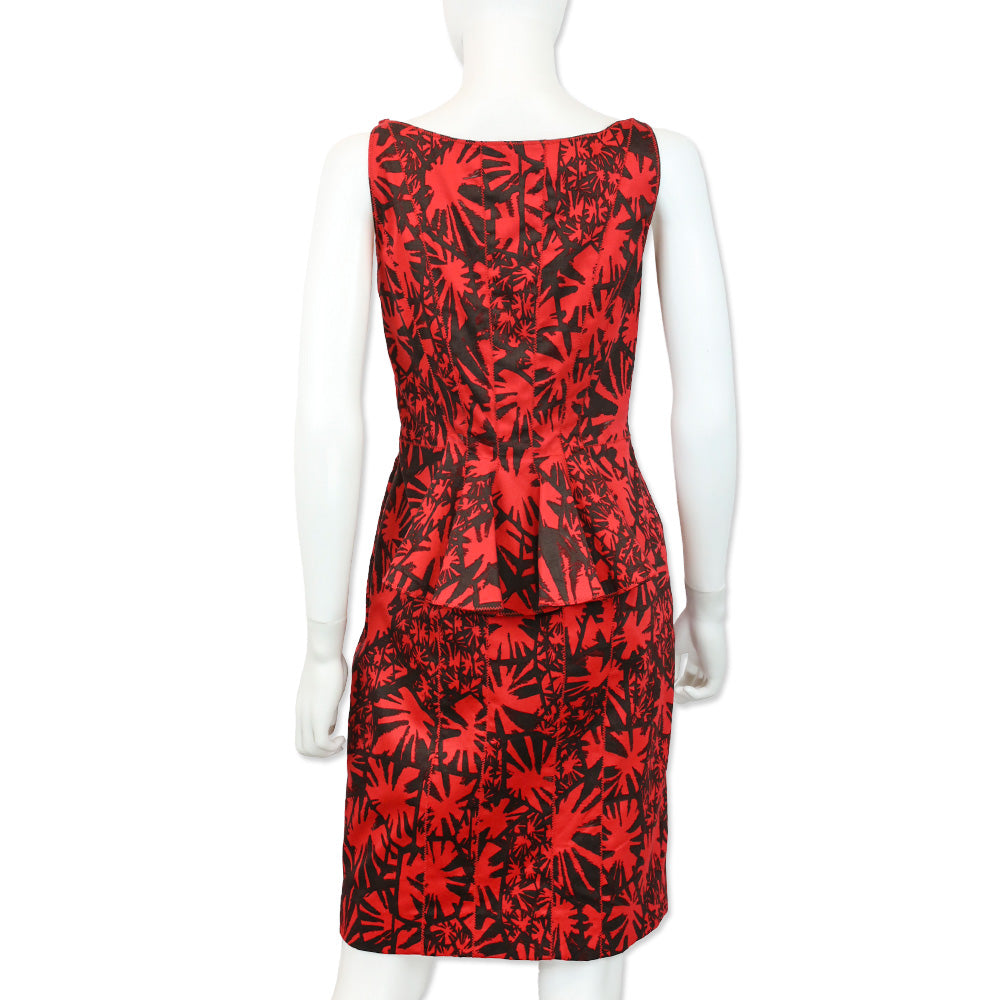 black and red peplum dress Club dress black Red lace peplum small