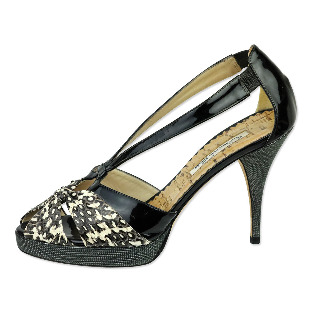 Oscar de la Renta Tri-Leather Platform Sandal