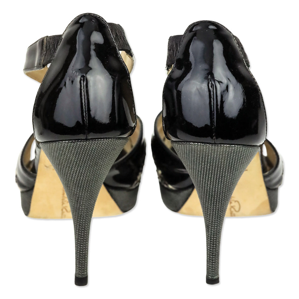 Oscar de la Renta Tri-Leather Platform Sandal