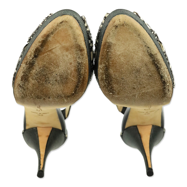 Oscar de la Renta Tri-Leather Platform Sandal