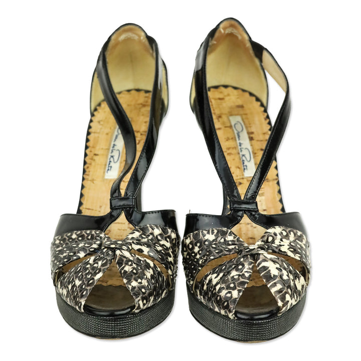 Oscar de la Renta Tri-Leather Platform Sandal