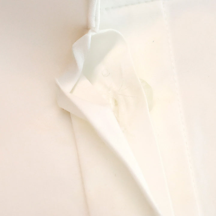 Oscar de la Renta White Floral Cutout Flare Sleeve Button-Up Shirt