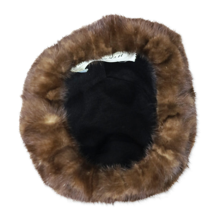 Oval Room Vintage Mink Fur Hat with Bow Accent