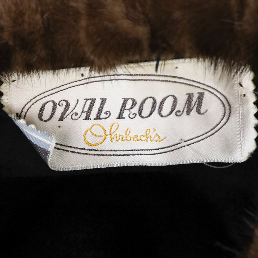 Oval Room Vintage Mink Fur Hat with Bow Accent