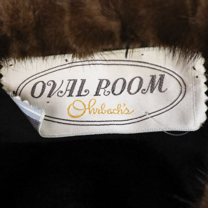 Oval Room Vintage Mink Fur Hat with Bow Accent