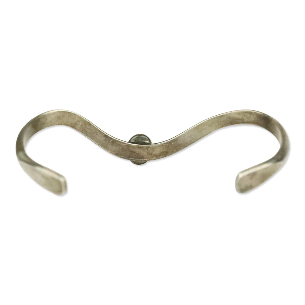 Oval Tigers Eye Sterling Silver Wave Cuff