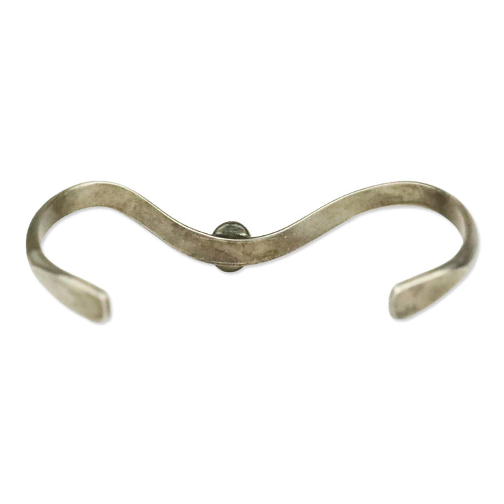 Oval Tigers Eye Sterling Silver Wave Cuff