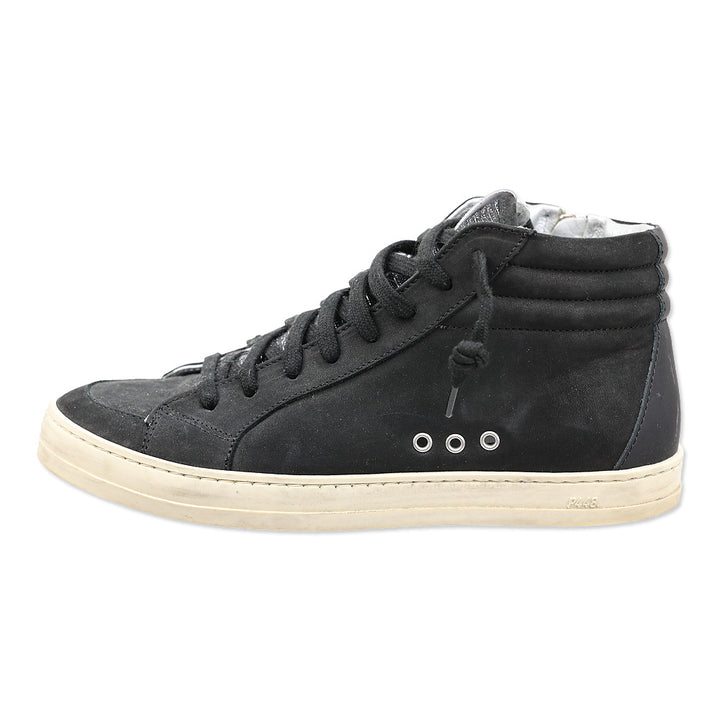 P448 Black Blitz Leather High Top Skate Sneakers