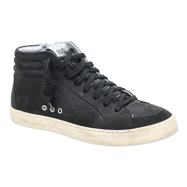 P448 Black Blitz Leather High Top Skate Sneakers