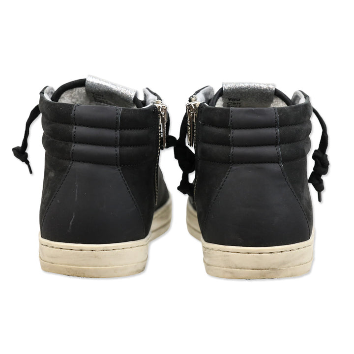 P448 Black Blitz Leather High Top Skate Sneakers
