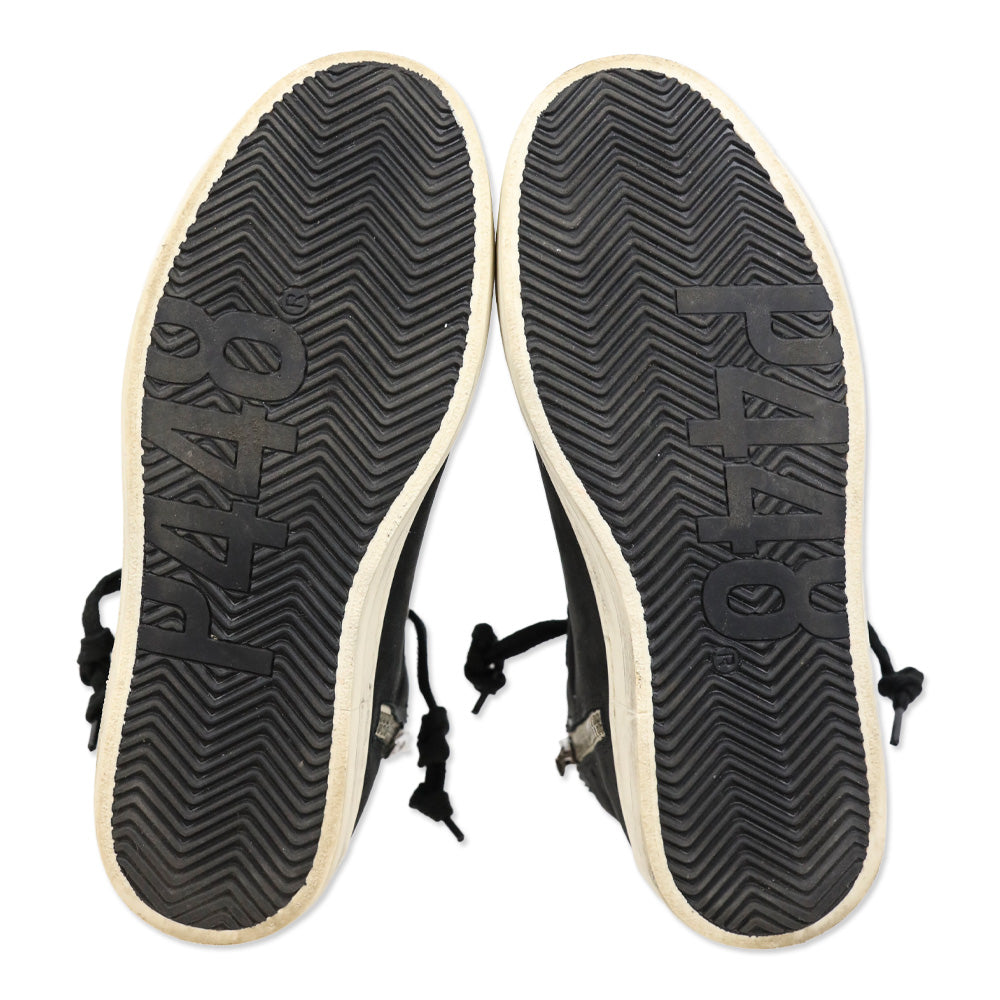 P448 Black Blitz Leather High Top Skate Sneakers