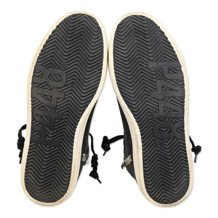 P448 Black Blitz Leather High Top Skate Sneakers