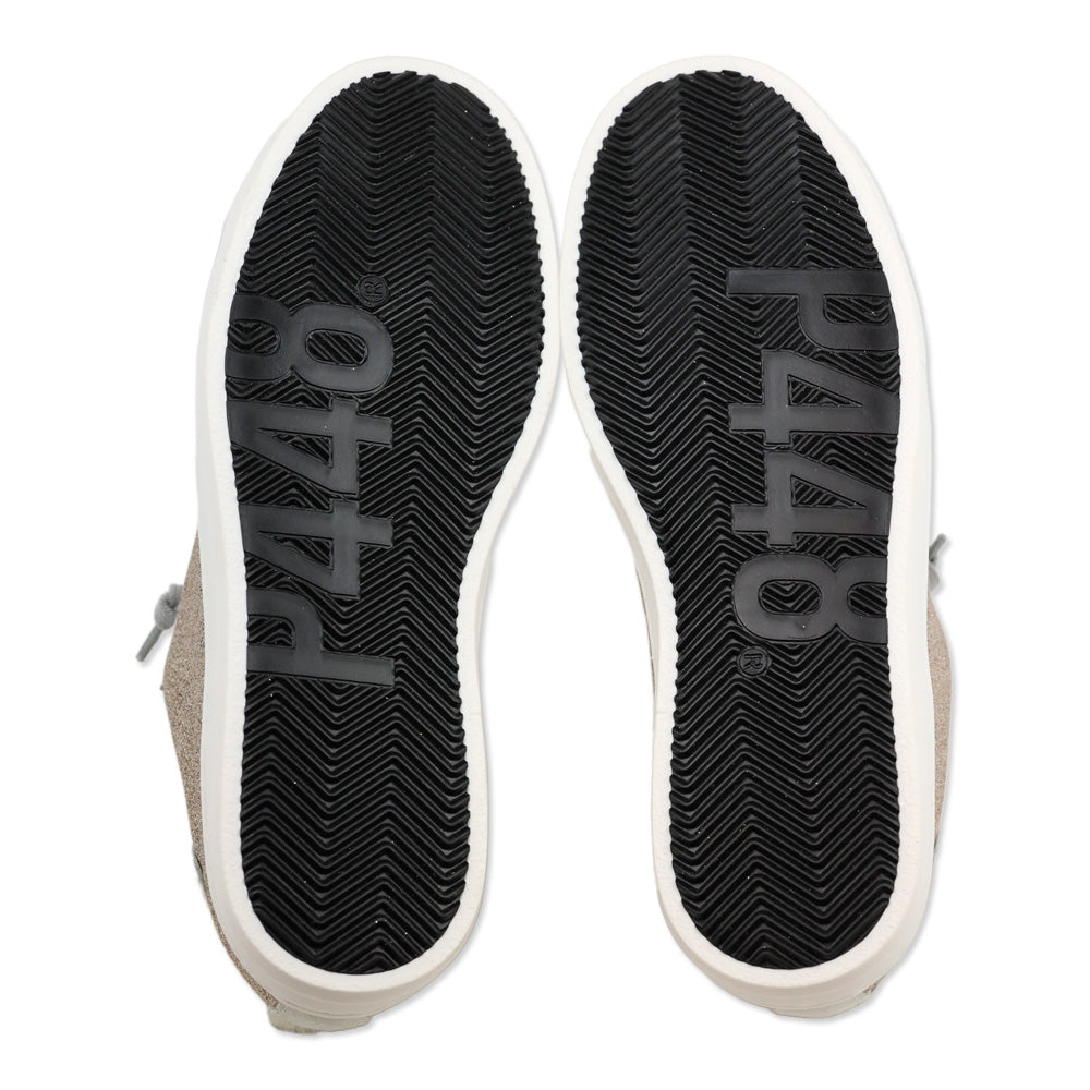 P448 John Gold Glitter Yeti Fur Low Top Sneakers