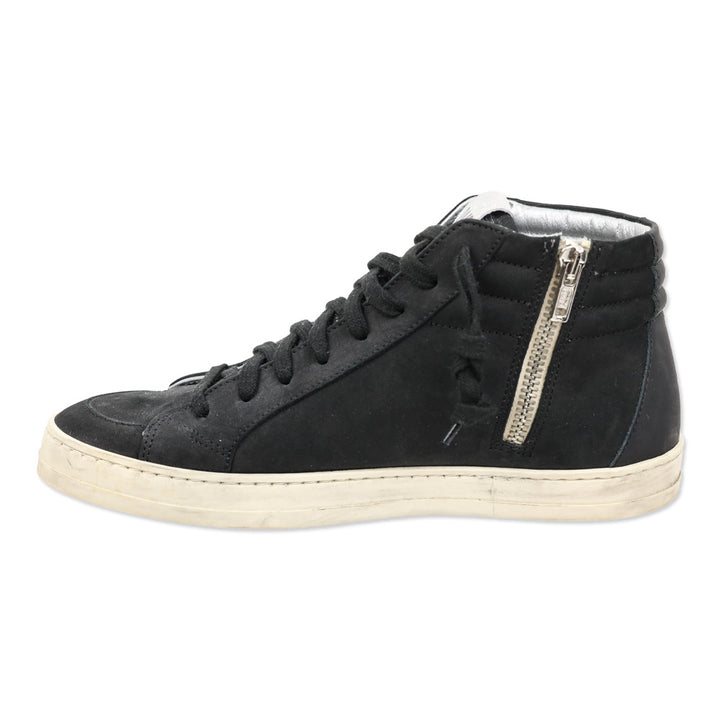 P448 Black Blitz Leather High Top Skate Sneakers
