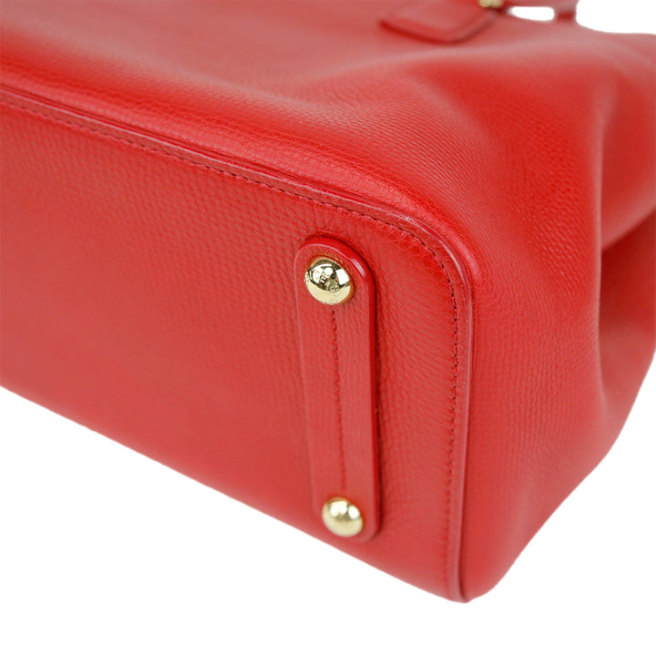 Dolce & Gabbana Red Leather Large Tote Bag
