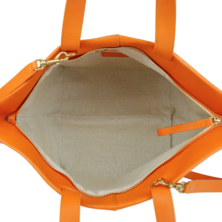 Mansur Gavriel Orange Tulipano Leather Tote Bag