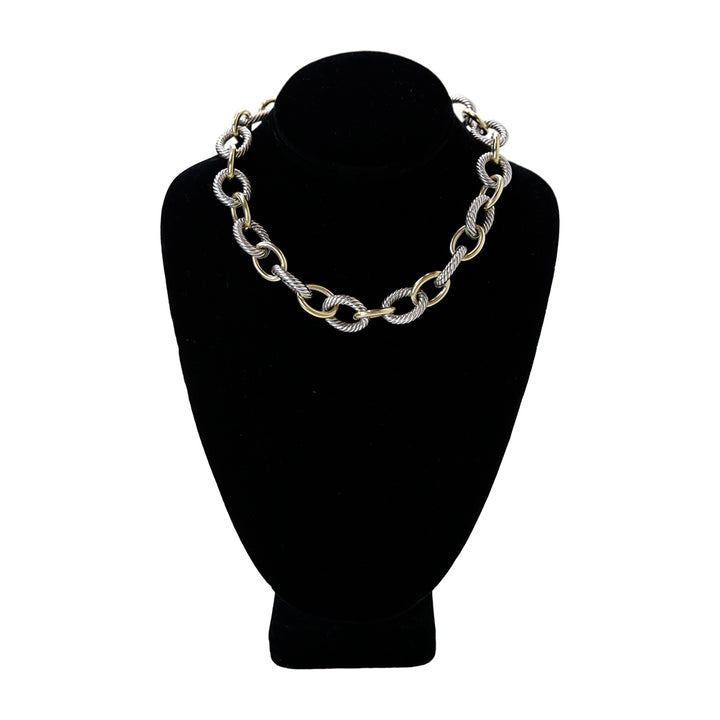 David Yurman Two-Tone Oval Link Chain Necklace