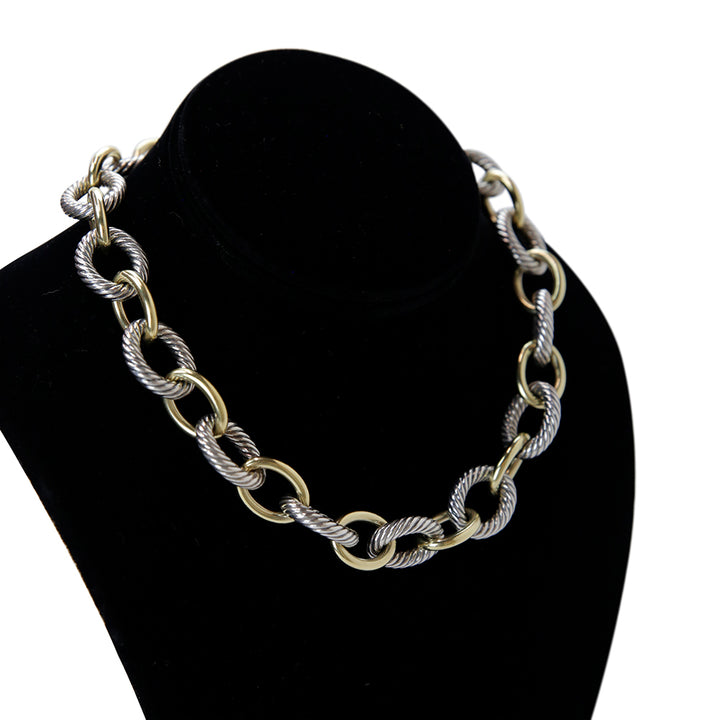 David Yurman Two-Tone Oval Link Chain Necklace