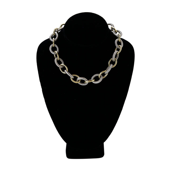 David Yurman Two-Tone Oval Link Chain Necklace
