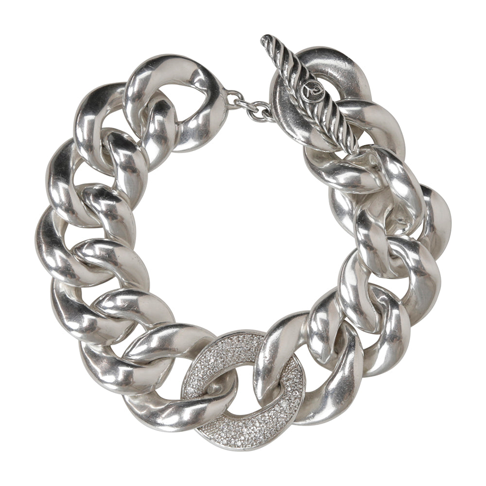 David Yurman Sterling Silver & Diamond Cordelia Toggle Bracelet