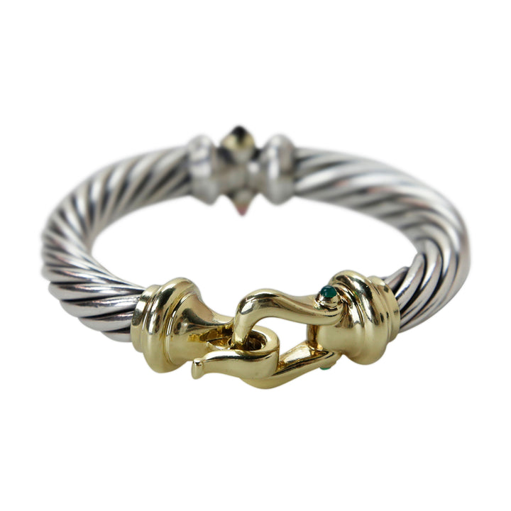 David Yurman Garnet & Dyed Chalcedony Buckle Bracelet