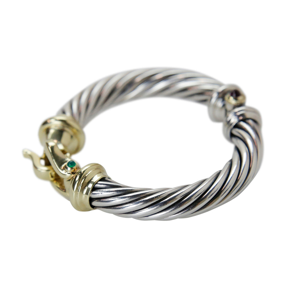 David Yurman Garnet & Dyed Chalcedony Buckle Bracelet