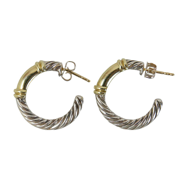 David Yurman Two-Tone Cable Classic Hoop Earrings