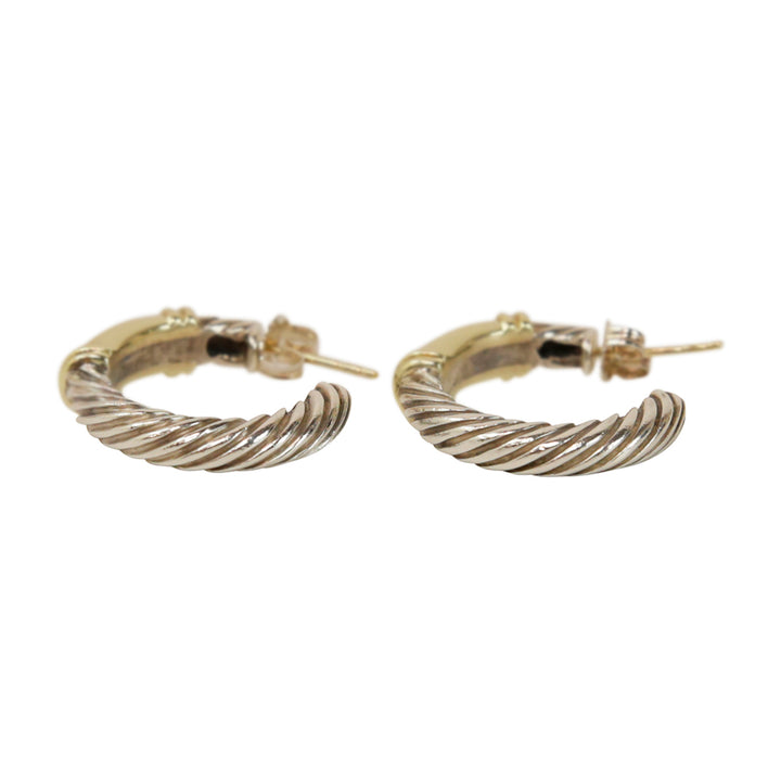 David Yurman Two-Tone Cable Classic Hoop Earrings