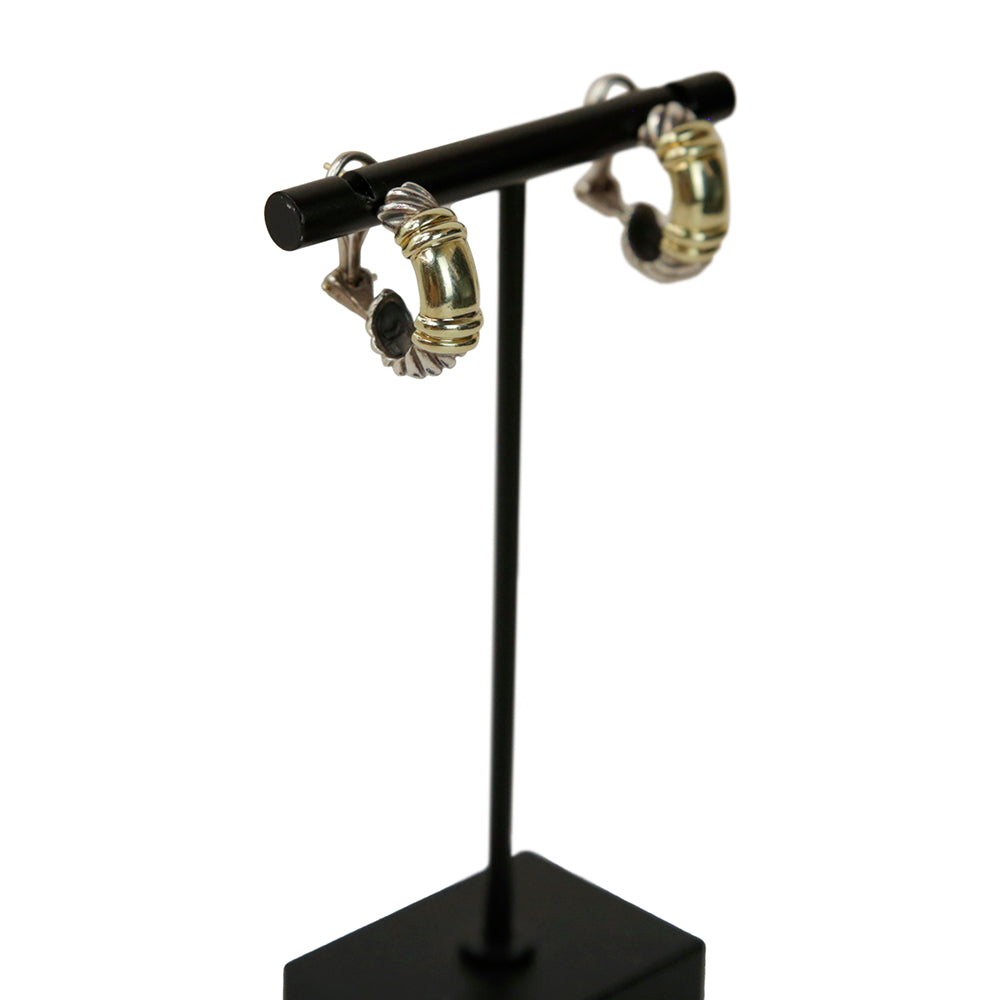David Yurman Two-Tone Metro Earclips Huggie Earrings