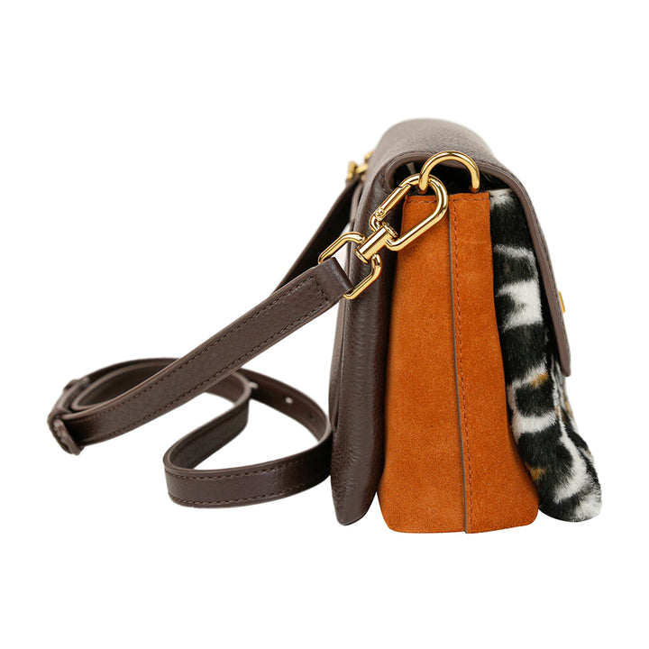 Tory Burch Leopard Mixed Media Crossbody Bag