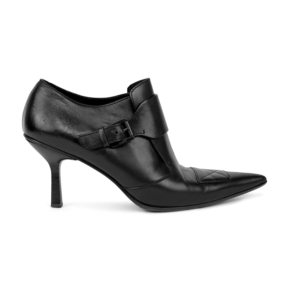 Gucci Vintage Black Leather Ankle Boots