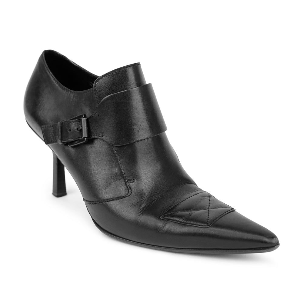 Gucci Vintage Black Leather Ankle Boots