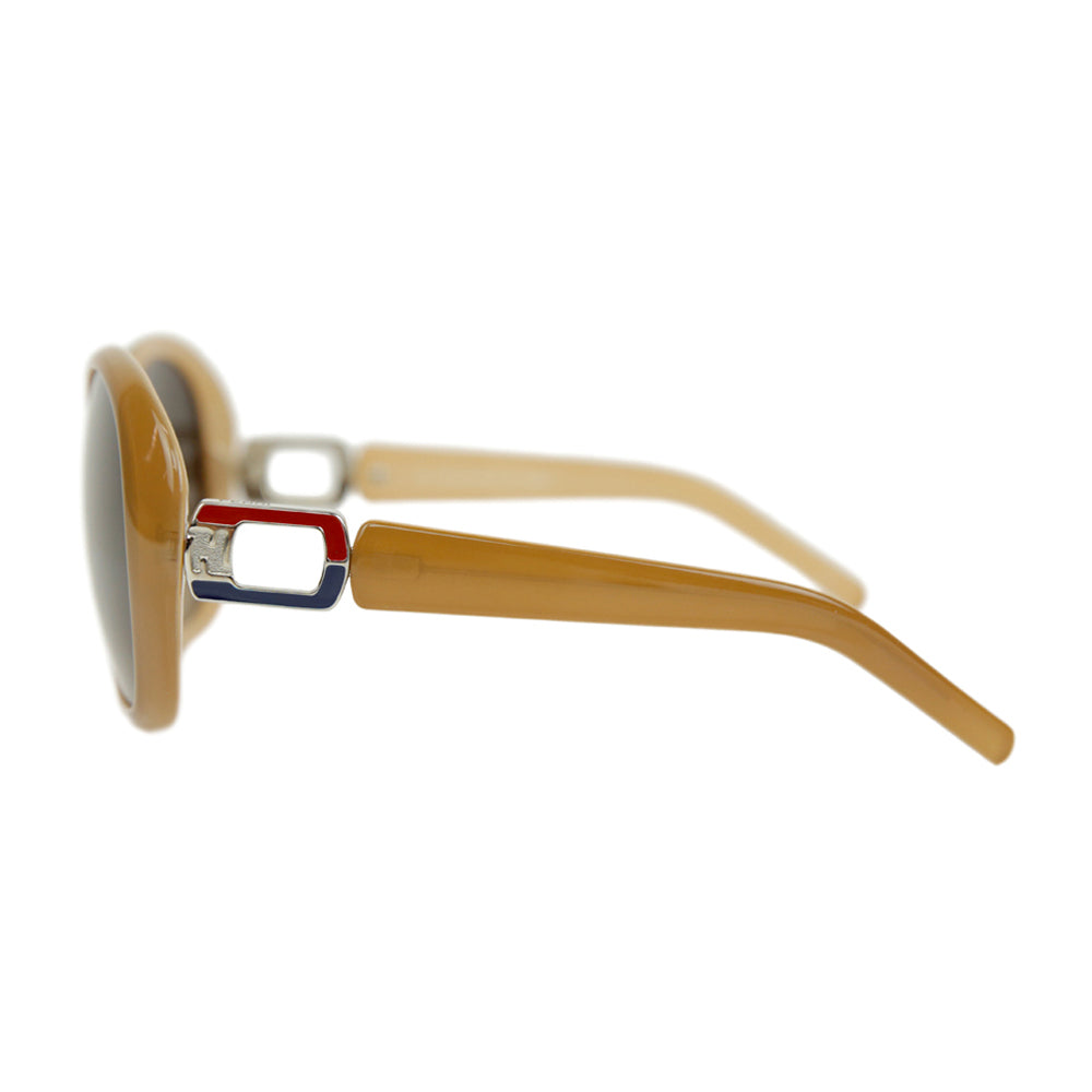 Fendi Tan Gradient Oversized Round Frame Sunglasses