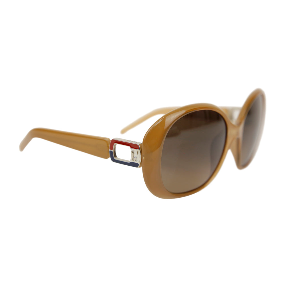 Fendi Tan Gradient Oversized Round Frame Sunglasses