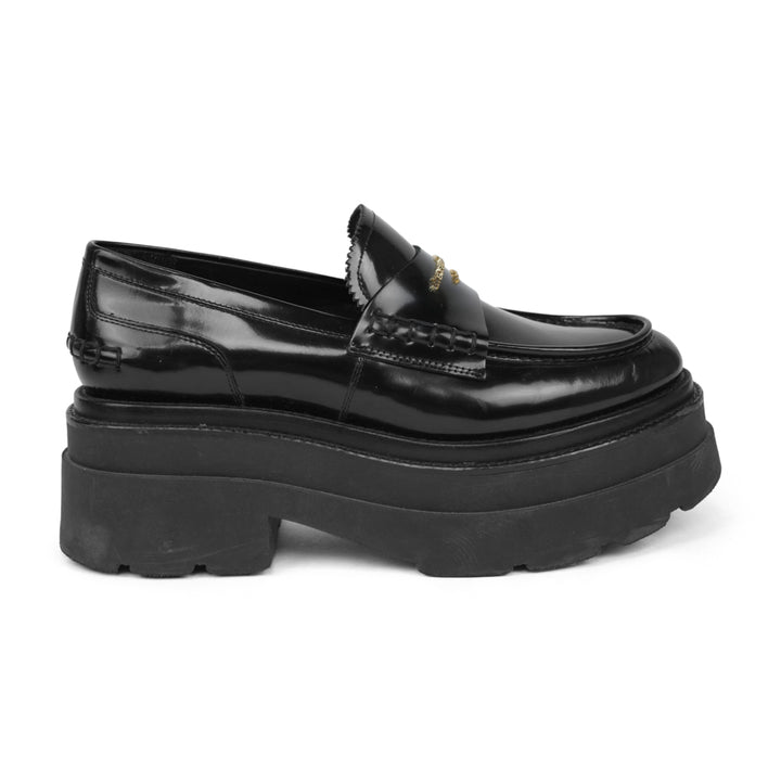 Alexander Wang Black Leather Carter Platform Loafers