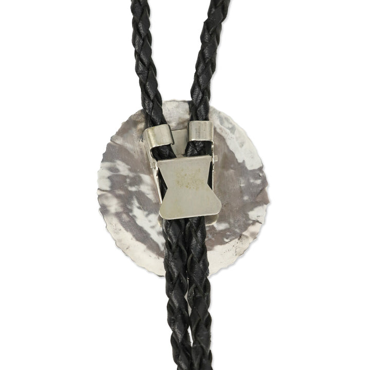 'PB' Navajo Silver Turquoise Cluster Bolo Tie