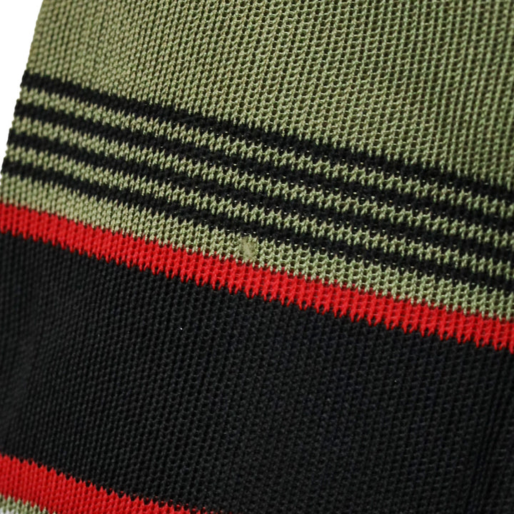 Paco Rabanne Black Multicolor Striped Ribbed Knit Midi Dress
