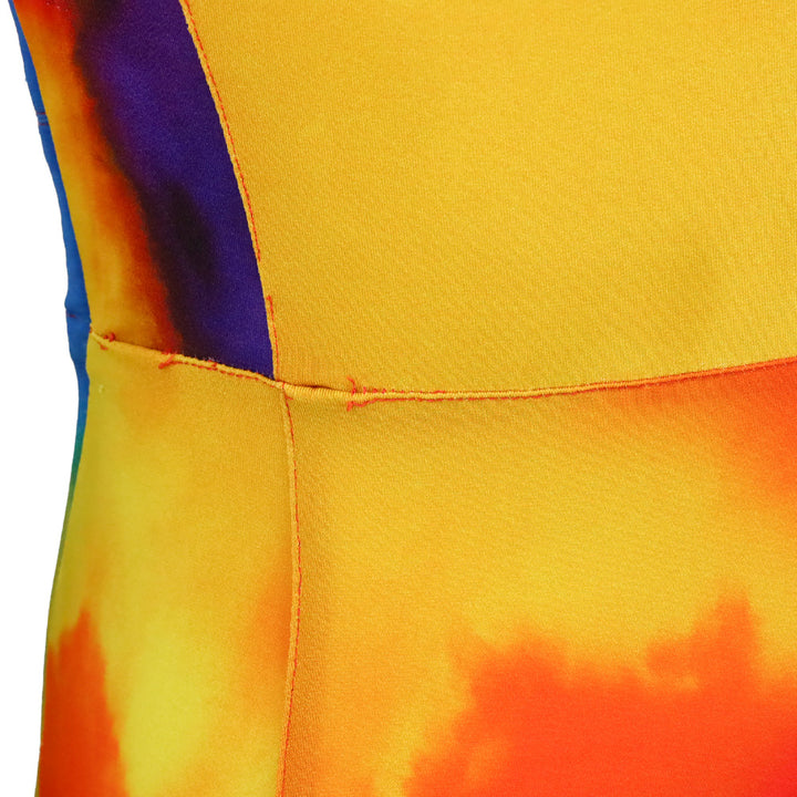 Paco Rabanne Plastic Hart Tie Dye Asymmetric Ruffle Mini Dress