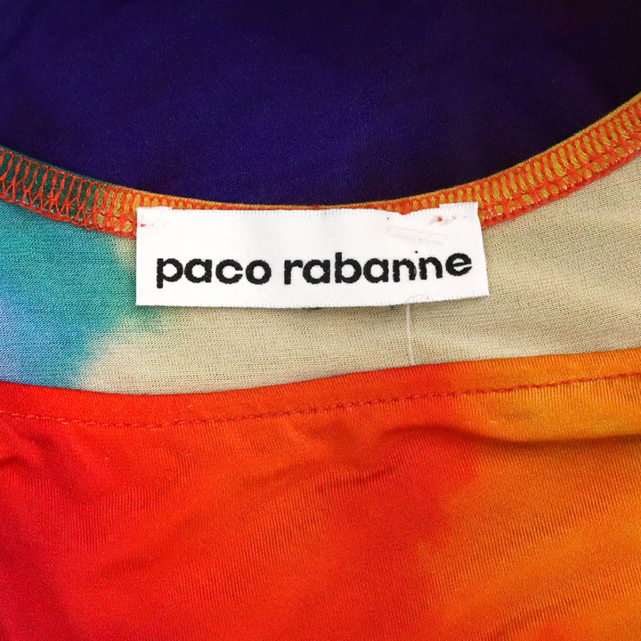 Paco Rabanne Plastic Hart Tie Dye Asymmetric Ruffle Mini Dress