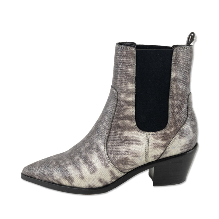 Paige Gray Glitter Snakeskin Print Chelsea Boots