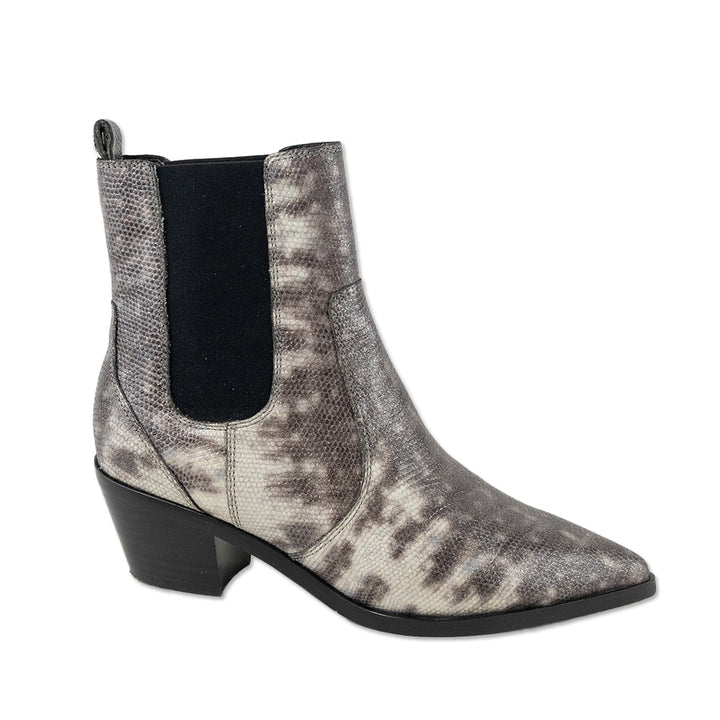 Paige Gray Glitter Snakeskin Print Chelsea Boots